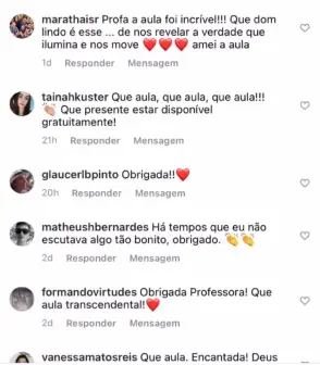 Depoimento de aluno
