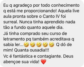 Depoimento de aluno