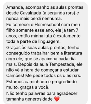 Depoimento de aluno