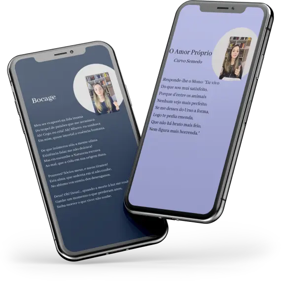 Dois iPhones com imagens da Aula Pronta